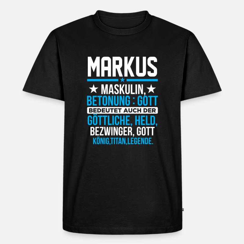 MARKUS - Titan - Männer Premium Bio T-Shirt - Schwarz