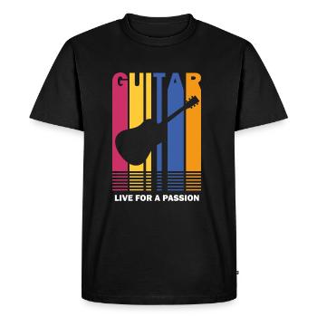 vivre pour une guitare passion - T-shirt Premium bio Homme - noir - Devant - Nico (187cm)