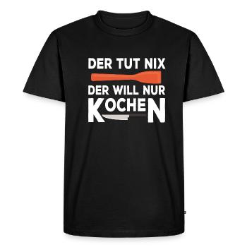 Koch Koch Spruch lustig Kochlöffel Geschenk - Männer Premium Bio T-Shirt - Schwarz - Vorne - Nico (187cm)