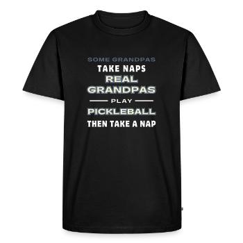 Funny Pickleball Saying Senior Player Cool Grandpa - Men's Premium Organic T-Shirt - black - Front - Nico (187cm)