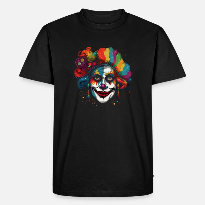 Clown Karneval Fasching Kostüm - Männer Premium Bio T-Shirt - Schwarz