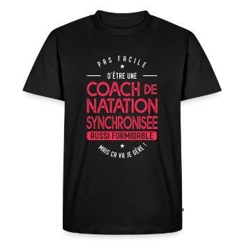 coach Natation synchronisée formidable cadeau - T-shirt Premium bio Homme - noir - Devant - Nico (187cm)