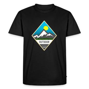Outdoor Adventures Hiking Hiking Mountain Mountain - Men's Premium Organic T-Shirt - black - Front - Nico (187cm)