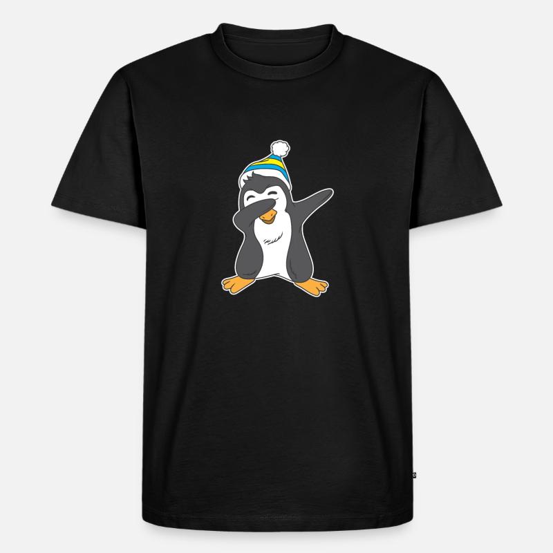 Pinguin Dab Pinguin Dabbing - Männer Premium Bio T-Shirt - Schwarz