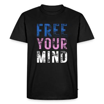 LIBÉREZ VOTRE – Couleur bleue, rose, blanche - T-shirt Premium bio Homme - noir - Devant - Nico (187cm)