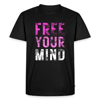 LIBÉREZ VOTRE – Couleur Violet, Rose, Blanc - T-shirt Premium bio Homme - noir - Devant - Nico (187cm)