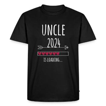 Oncle enceinte 2024 Cadeau bébé enceinte - T-shirt Premium bio Homme - noir - Devant - Nico (187cm)