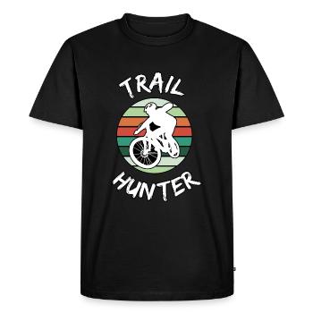 Chasseur de sentiers de VTT - T-shirt Premium bio Homme - noir - Devant - Nico (187cm)