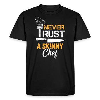 Ne faites jamais confiance à un chef maigre - T-shirt Premium bio Homme - noir - Devant - Nico (187cm)