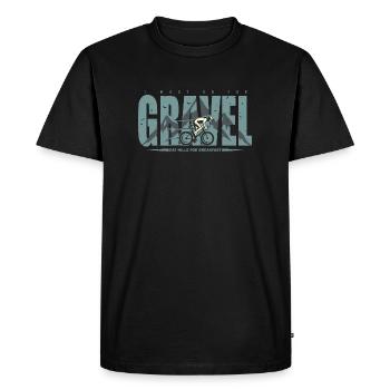 Gravel - Cycling Hills Style - Men's Premium Organic T-Shirt - black - Front - Nico (187cm)