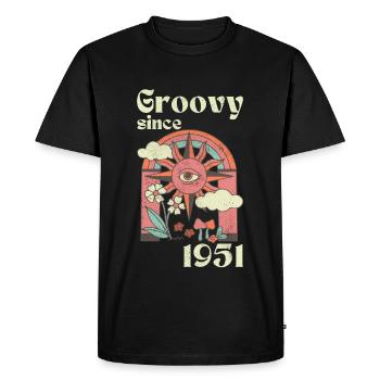 Groovy depuis 1951 avec des graphismes rétro - T-shirt Premium bio Homme - noir - Devant - Nico (187cm)