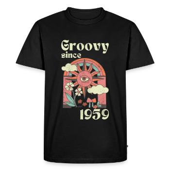Groovy depuis 1959 avec des graphismes rétro - T-shirt Premium bio Homme - noir - Devant - Nico (187cm)