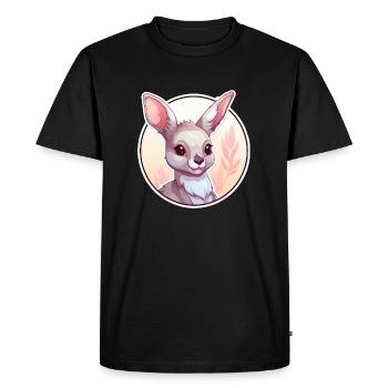 Kangourou - T-shirt Premium bio Homme - noir - Devant - Nico (187cm)