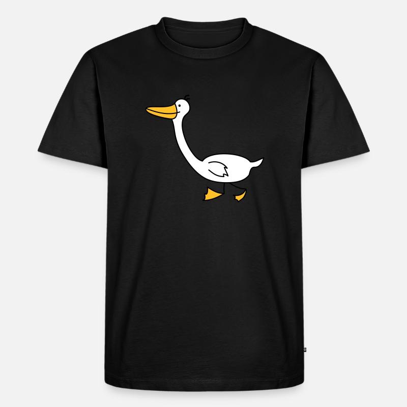 lustige Gans - Männer Premium Bio T-Shirt - Schwarz