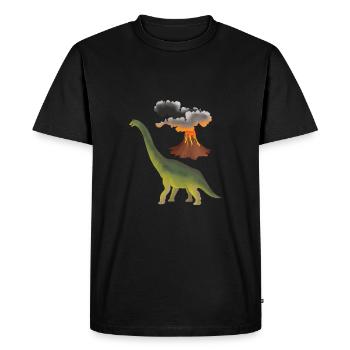 Dino et vulcain - T-shirt Premium bio Homme - noir - Devant - Nico (187cm)