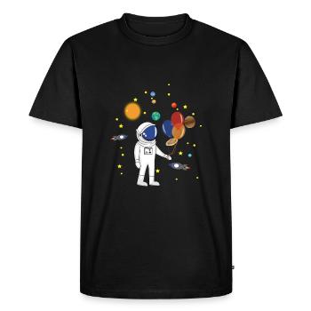 Astronaut and Space - Men's Premium Organic T-Shirt - black - Front - Nico (187cm)