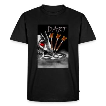 Dart Skull See You Next Game, Dartdesign Darts - T-shirt Premium bio Homme - noir - Devant - Nico (187cm)