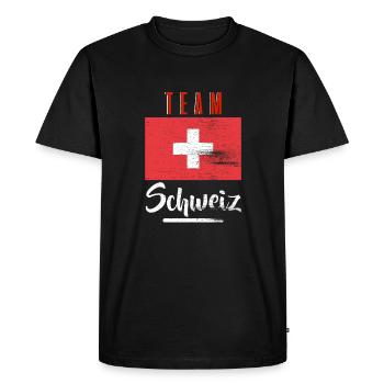 Suisse team T-shirt cadeau de chemise - T-shirt Premium bio Homme - noir - Devant - Nico (187cm)