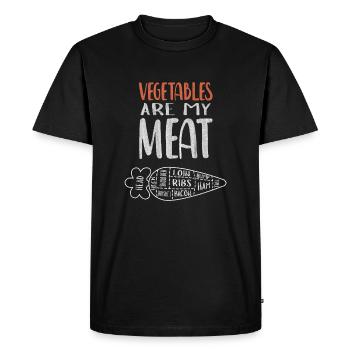 Vegetables are my meat - Men's Premium Organic T-Shirt - black - Front - Nico (187cm)