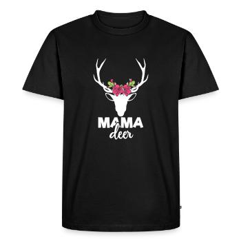Maman Chevret T-shirt Chevreuil cadeau cerf - T-shirt Premium bio Homme - noir - Devant - Nico (187cm)