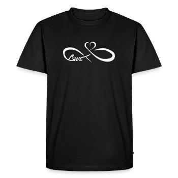 infinite heart pawing text - Men's Premium Organic T-Shirt - black - Front - Nico (187cm)