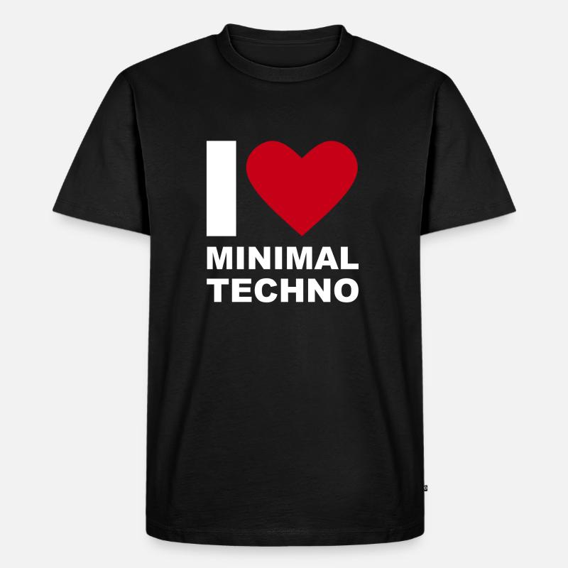 ICH LIEBE TECHNO MINIMAL - Männer Premium Bio T-Shirt - Schwarz