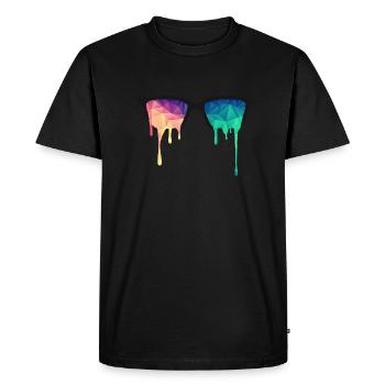 Abstract Psychedelic Nerd Glasses with Color Drops - Men's Premium Organic T-Shirt - black - Front - Nico (187cm)