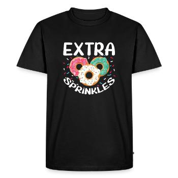 Extra Sprinkles - Bonbons amusants pour les amateurs de beignets - T-shirt Premium bio Homme - noir - Devant - Nico (187cm)