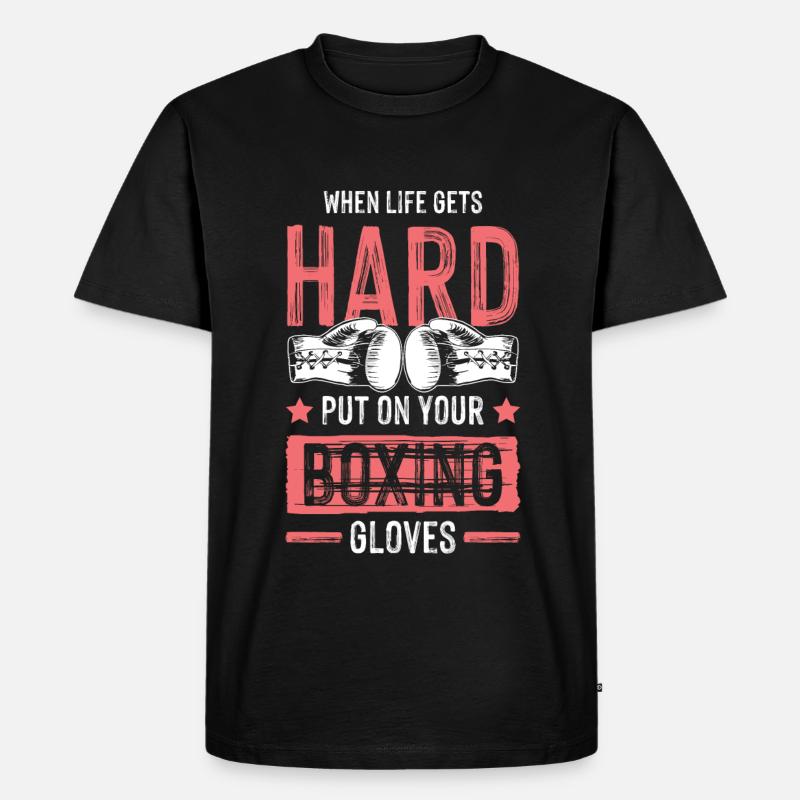boxen boxhandschuhe - Männer Premium Bio T-Shirt - Schwarz