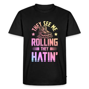 skate rolling - Men's Premium Organic T-Shirt - black - Front - Nico (187cm)