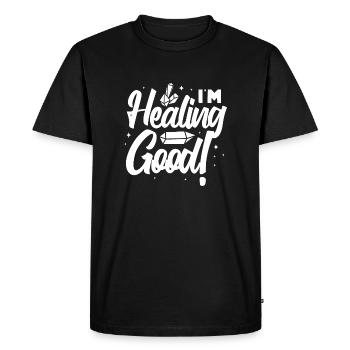 I m healing good Design for a crystals fan - Men's Premium Organic T-Shirt - black - Front - Nico (187cm)