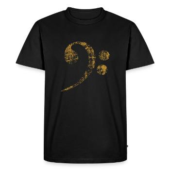 Clé de basse. Bass Clef distressed - T-shirt Premium bio Homme - noir - Devant - Nico (187cm)