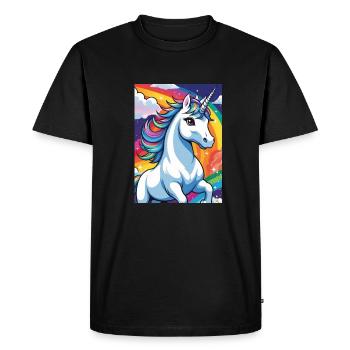 Idée cadeau Licorne mignonne - T-shirt Premium bio Homme - noir - Devant - Nico (187cm)