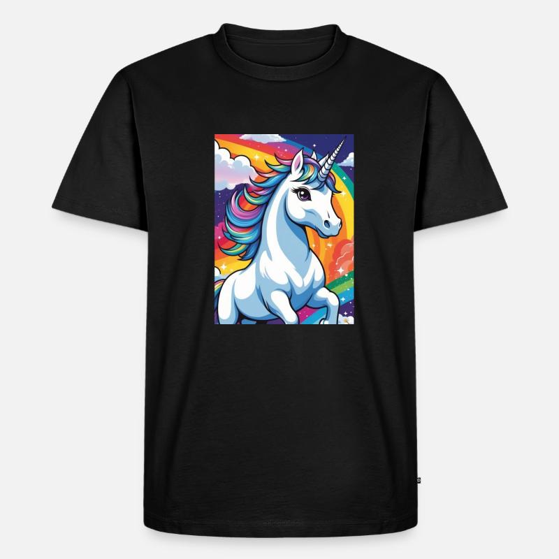 süßes Einhorn Geschenkidee - Männer Premium Bio T-Shirt - Schwarz