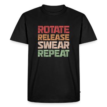 Bâton de pom-pom girl Rotate Release Swear Repeat - T-shirt Premium bio Homme - noir - Devant - Nico (187cm)