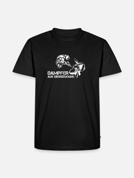Dampfen! Dampfer! Steam! - Männer Premium Bio T-Shirt - Schwarz