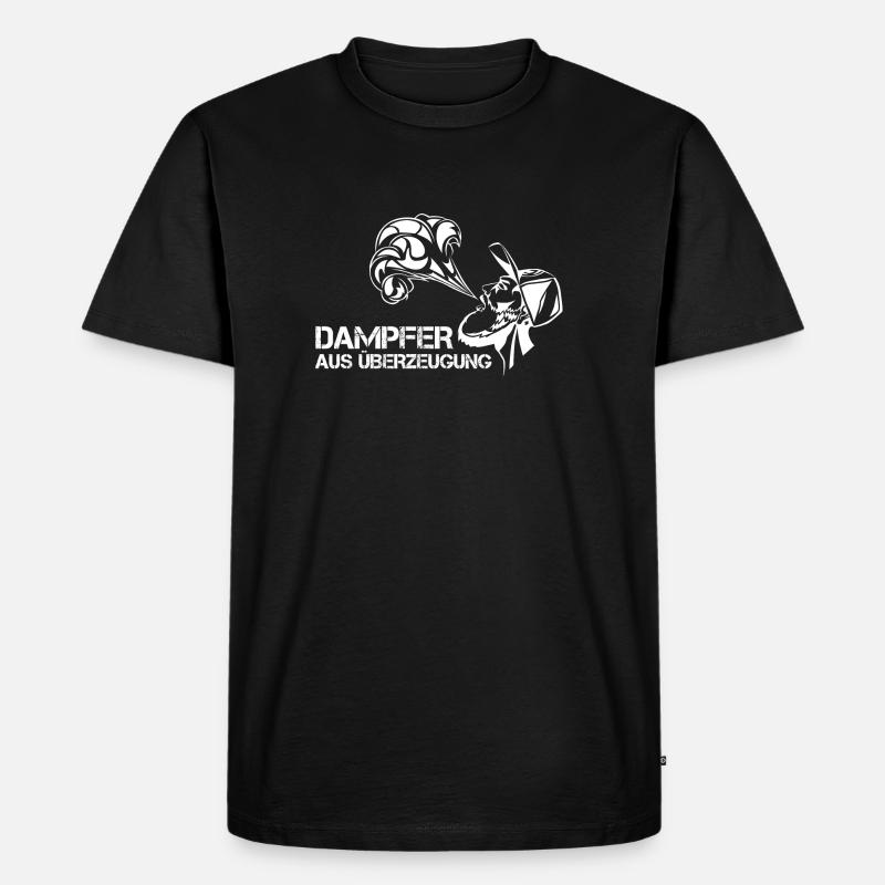 Dampfen! Dampfer! Steam! - Männer Premium Bio T-Shirt - Schwarz