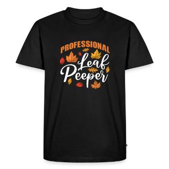 Collecte professionnelle de feuilles d’automne - T-shirt Premium bio Homme - noir - Devant - Nico (187cm)