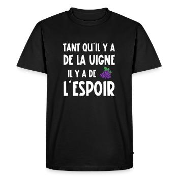 tant qu'il y a de la vigne - T-shirt Premium bio Homme - noir - Devant - Nico (187cm)