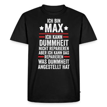 Max - Men's Premium Organic T-Shirt - black - Front - Nico (187cm)