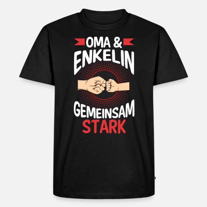Oma Großmutter und Enkelin - Männer Premium Bio T-Shirt - Schwarz