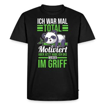 J’avais l’habitude d’être totalement motivé Panda - T-shirt Premium bio Homme - noir - Devant - Nico (187cm)
