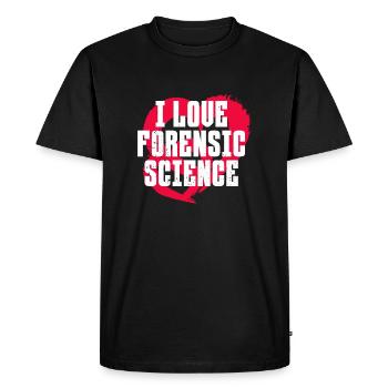 I Love Forensics – Investigative Psychology - Men's Premium Organic T-Shirt - black - Front - Nico (187cm)