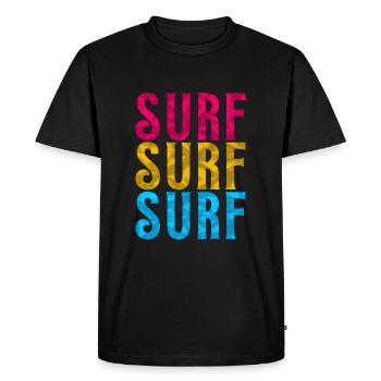 SURF SURF SURF - Men's Premium Organic T-Shirt - black - Front - Nico (187cm)