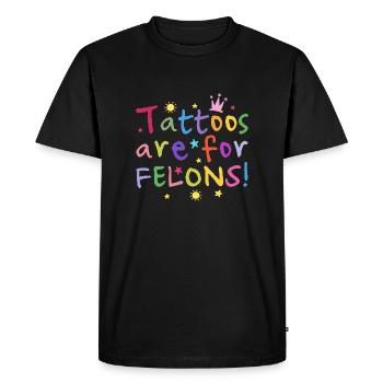 Les tatouages sont pour les criminels Illustration tatouée - T-shirt Premium bio Homme - noir - Devant - Nico (187cm)