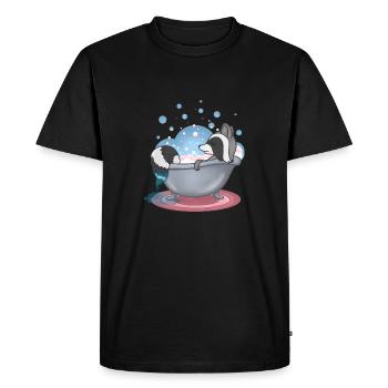 Raccoon in the bath - Men's Premium Organic T-Shirt - black - Front - Nico (187cm)
