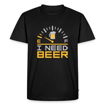 I Need Beer - Men's Premium Organic T-Shirt - black - Front - Nico (187cm)