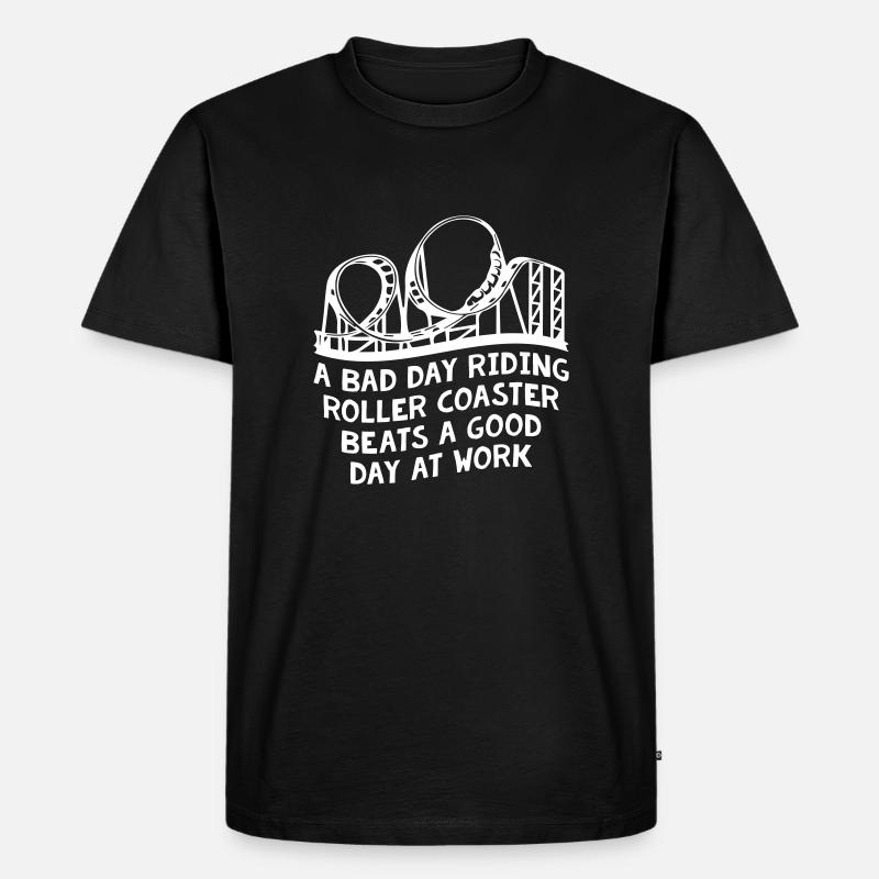 Roller Coaster - Männer Premium Bio T-Shirt - Schwarz