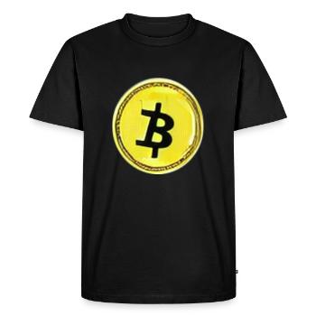Bitcoin Crypto Currency New Virtual Life 4 - Men's Premium Organic T-Shirt - black - Front - Nico (187cm)