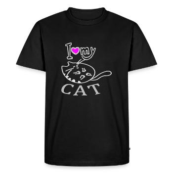 J’aime mon CAT - T-shirt Premium bio Homme - noir - Devant - Nico (187cm)
